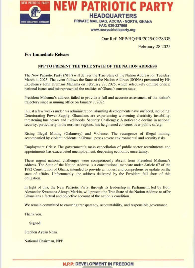 We will have our own True State of Nation Address – NPP