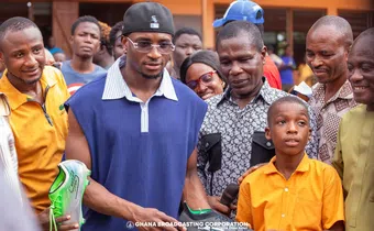 Kudus donates books, sports kits to Nima Basic 1, urges students to prioritize education