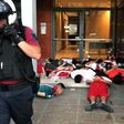 Brazilian security forces detained River Plate supporters during clashes near the Monumental stadium in Buenos Aires.