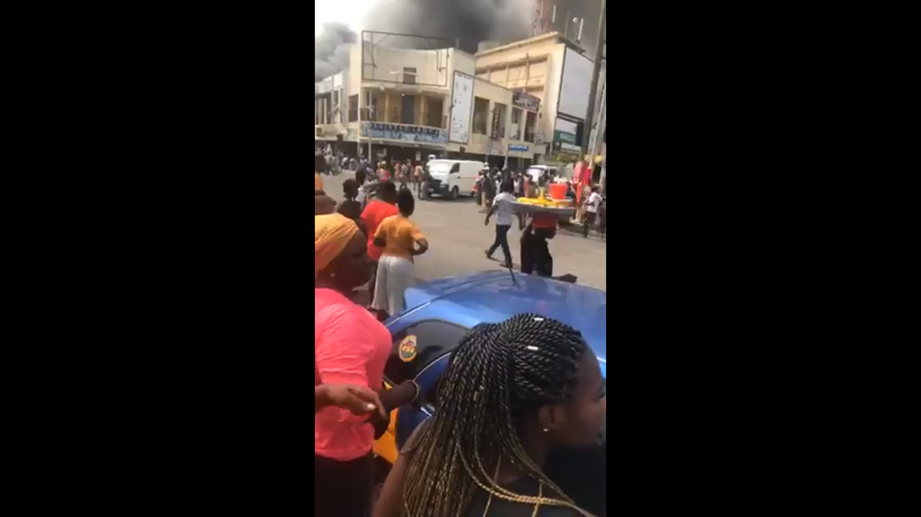 Fire guts shops at Makola