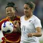 China's Zhang Ouying (left) has died aged 43 from cancer. She is seen here competing with New Zealand's Marlies Oostdam during the 2007 World Cup