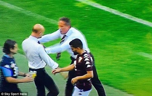 Afriyie Acquah's manager fights his own assistant on the touchline for his substitution