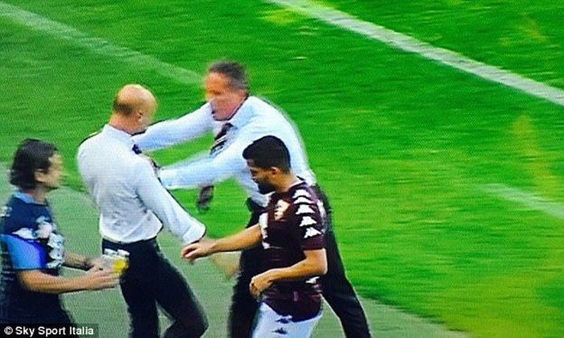 Afriyie Acquah's manager fights his own assistant on the touchline for his substitution