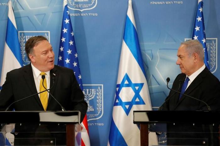US Secretary of State Mike Pompeo (l) gave the assurance as he met Israeli Prime Minister Benjamin Netanyahu (r) for talks in Brasilia on the sidelines of the inauguration of Brazil's new president, Jair Bolsonaro