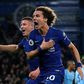 Chelsea's David Luiz celebrates scoring his side's second goal in a shock 2-0 win over Manchester City