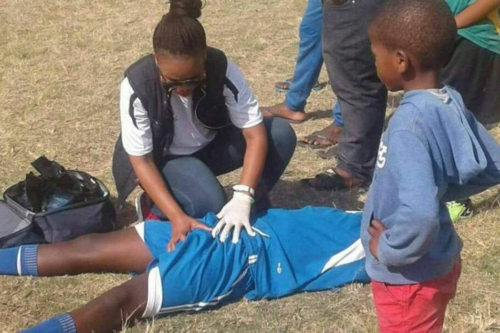 A female paramedic taking matters into her own hands ... literally