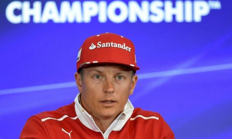Scuderia Ferrari's driver Kimi Raikkonen holds a press conference ahead of the Belgian Formula One Grand Prix at the Spa-Francorchamps circuit in Spa on August 24, 2017