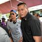 Cristiano Ronaldo (C) arrives at Thomson Medical Hospital to visit the daughter of Singaporean billionaire Peter Lim, on July 21, 2017