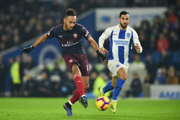 Arsenal's Pierre-Emerick Aubameyang was on the scoresheet at Brighton, but the Gunners settled for a draw