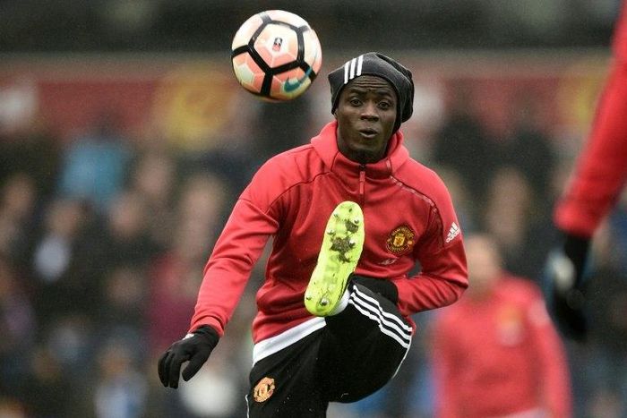 Manchester United's Eric Bailly warms up ahead of an English FA Cup match at Ewood Park in Blackburn, on February 19, 2017