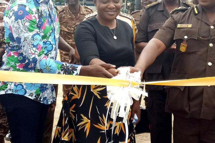 Ohemaa Mercy commissions 20k cedis borehole at James Camp Prison