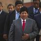 Edwin Oviedo (C) was detained on suspicion of involvement in a "corruption network" involving judges and businessmen