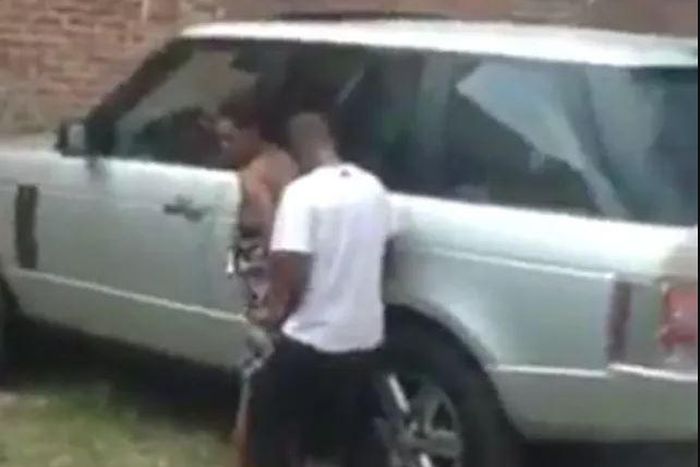 Lovers captured having sex on range rover in broad daylight