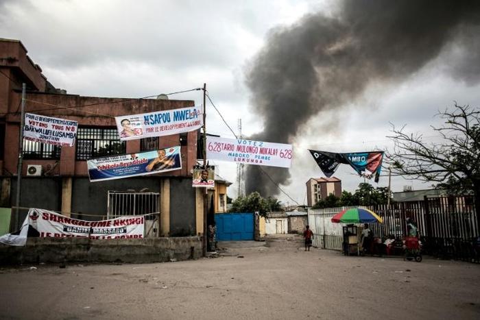 The fire broke out in an election warehouse in Kinshasa in the early hours of Thursday morning, destroying three-quarters of the voting material inside