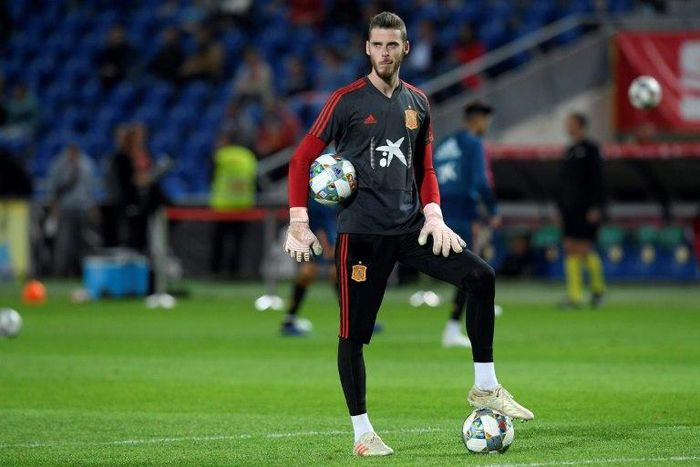 Spain's goalkeeper David de Gea's (pictured November 18, 2018) deal was set to expire at the end of the 2018 season and, without activating the extension clause, he could have entered into pre-contract talks with another club