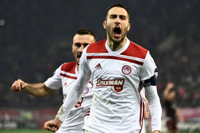 Olympiakos captain Kostas Fortounis scored the goal that knocked AC Milan out of the Europa League