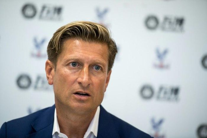 Crystal Palace chairman Steve Parish speaks at a press conference to unveil former Dutch international great Frank de Boer as the new manager of Crystal Palace Football Club in London on June 26, 201