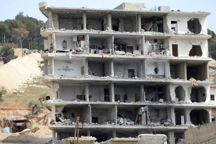 A general view shows the destruction in the Kurdish-majority city of Afrin in northwestern Syria after Turkish-backed Syrian Arab fighters took control of it from the Kurdish People's Protection Units (YPG) on March 18, 2018