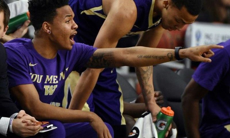 Markelle Fultz, pictured in March 2017, averaged 23.2 points, 5.9 assists, 5.7 rebounds and 1.6 steals over 25 games last season for the Washington Huskies