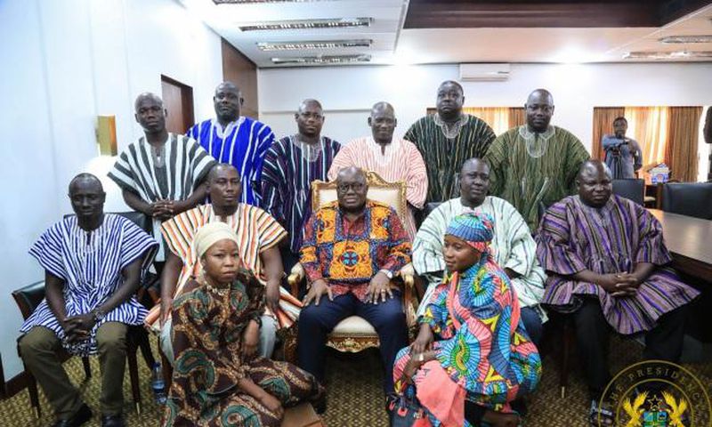 Nana Addo with the Andani family