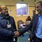 Huthi representative Salim al-Moughaless (R) and Yemeni economist and government representative Ahmed Ghaleb at talks in Sweden where the two sides have exchanged some 15,000 names for a prisoner swap