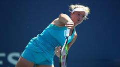 CoCo Vandeweghe serves to Catherine Bellis on August 5, 2017 in Stanford, California