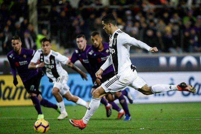 Cristiano Ronaldo scored his tenth goal in 14 Serie A games for Juventus.