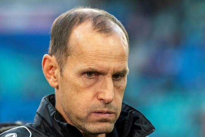 The pressure has been mounting on Leverkusen coach Heiko Herrlich (pictured November 2018), but he emerged happy as his side ground out a valuable three poitns to maintain their footing in mid-table