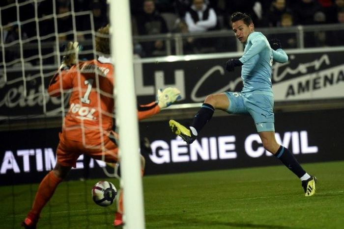 Florent Thauvin scored his first hat-trick of the season for Marseille