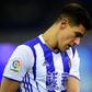 Real Sociedad's defender Yuri Berchiche looks downwards during the Spanish league football match against Sevilla FC January 7, 2017