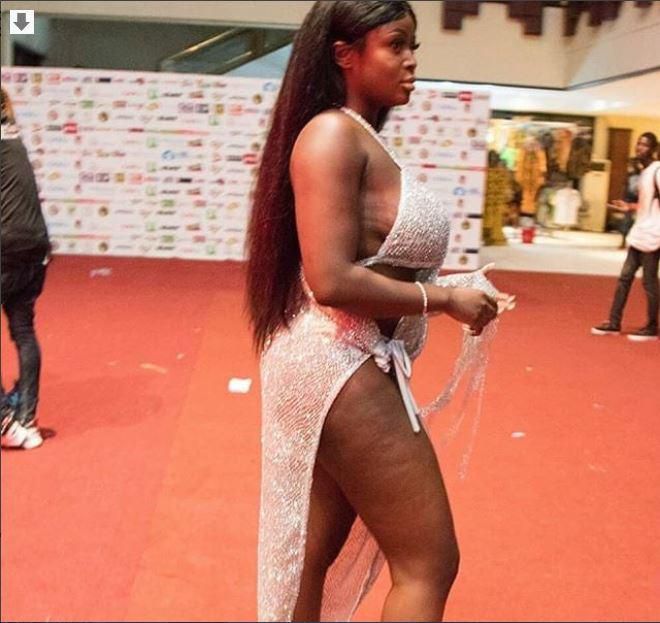Nina Richie  attends 2018 AFRIMA in a near-naked dress