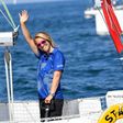 British sailor Susie Goodall -- seen here waving from her yacht, the DHL Starlight -- is back on dry land after her yacht was crippled in a major storm, forcing her rescue at sea