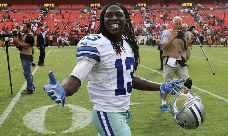 Receiver Lucky Whitehead, pictured in 2016, was cut from the Dallas Cowboys when it was reported that he had been arrested for shoplifting, but it now appears that the actual perpetrator had given Whitehead's name instead of his own
