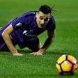 Fiorentina's Croatian forward Nikola Kalinic eyes the ball during the Italian Serie A match against Napoli at the Artemio Franchi Stadium in Florence on December 22, 2016