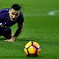 Fiorentina's Croatian forward Nikola Kalinic eyes the ball during the Italian Serie A match against Napoli at the Artemio Franchi Stadium in Florence on December 22, 2016