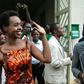 Diane Rwigara waves as she leaves the High Court on December 6 after judges dropped charges against her. The prosecution says it will appeal.