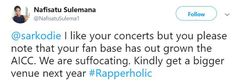 Rapperholic 2018 Tweet
