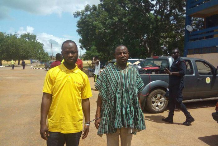 The suspects were paraded Tuesday morning