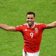 West Bromwich Albion player Robson-Kanu celebrates after scoring a goal during the Euro 2016 quarter-final football match during which he played for Wales July 1, 2016