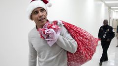 Former US President, Barack Obama pays surprise visit to hospital with Christmas gifts