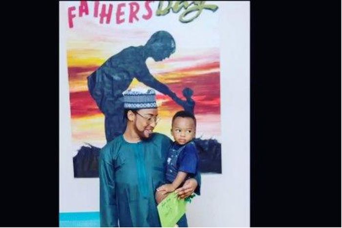 Tonto Dikeh and king at his father's day celebration