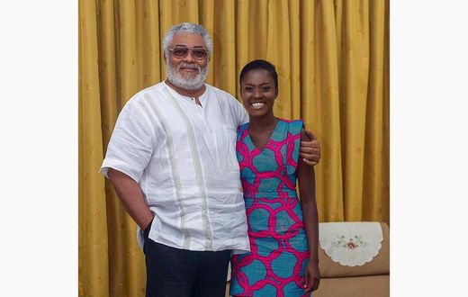 Fella Makafui shares cute photo with Ex-Prez Rawlings