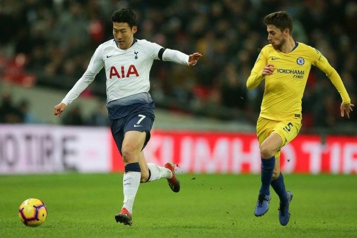 Son Heung-Min raced past Jorginho on his way to a superb goal as Tottenham beat Chelsea