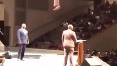 Video shows pastor preaching to church members from the sky