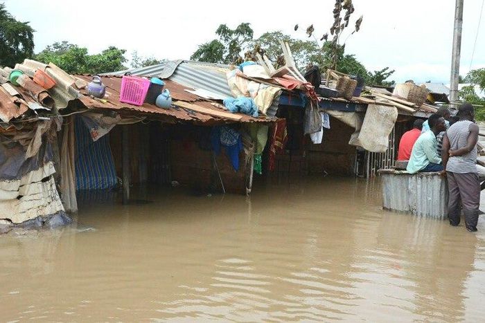 Residences of people were overtaken by the flood.