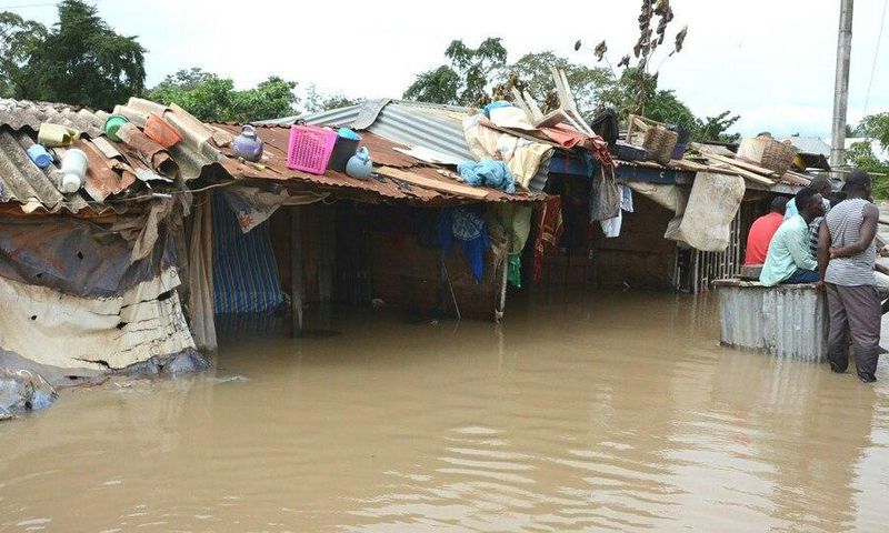 Residences of people were overtaken by the flood.
