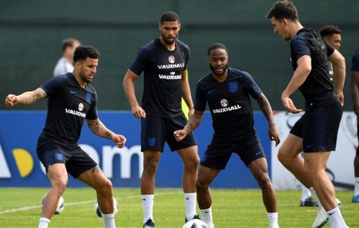 Chelsea's Ruben Loftus-Cheek (second left) backed England team-mate Raheem Sterling's (second right) stance on racist abuse