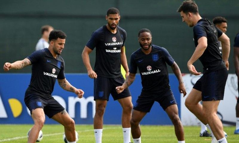 Chelsea's Ruben Loftus-Cheek (second left) backed England team-mate Raheem Sterling's (second right) stance on racist abuse