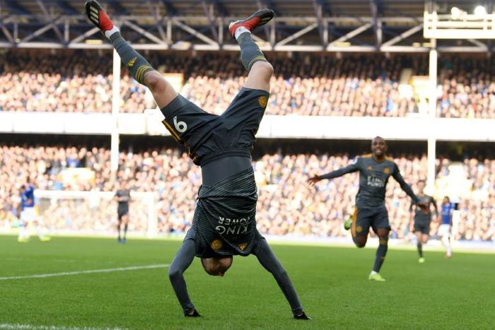 Jamie Vardy rescued an instantly forgettable match with his acrobatic celebration after scoring the only goal in Leicester's win over Everton