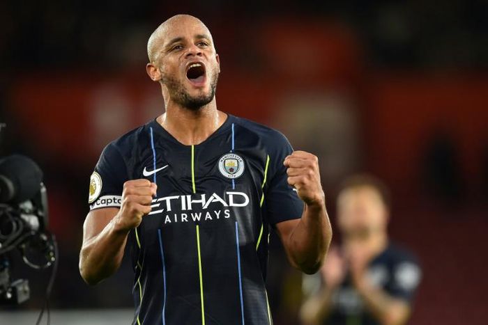 Fighting talk: Manchester City captain Vincent Kompany has urged his side to fight back in the Premier League title race with Liverpool